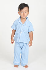 Kid's Cozy Cotton Pajama Set in Maya Blue (unisex)